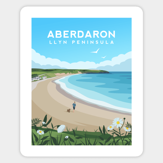 Aberdaron, Llyn Peninsula - North Wales Sticker by typelab